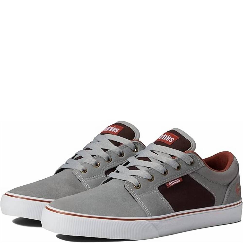 NEW ETNIES men's barge skate shoes in stone